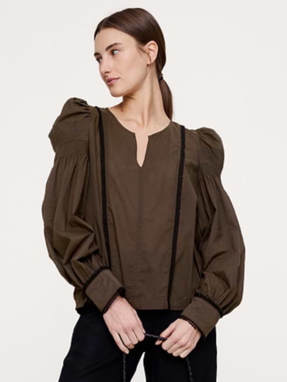 NWT Banana Republic Lightweight 100% Cotton Puff Sleeve Top